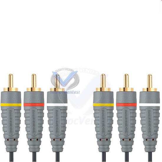 BE BLUE STEREO A/V CABLE 3X RCA M - 3X RCA M A/V-BE BLUE STEREO A/V CABLE 3X RCA M - 3X RCA M A/V