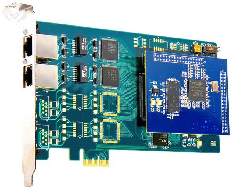 Carte E1 a deux avec Carte Echo Canceling port Pour Asterisk ISDN PRI Digital Interface Card