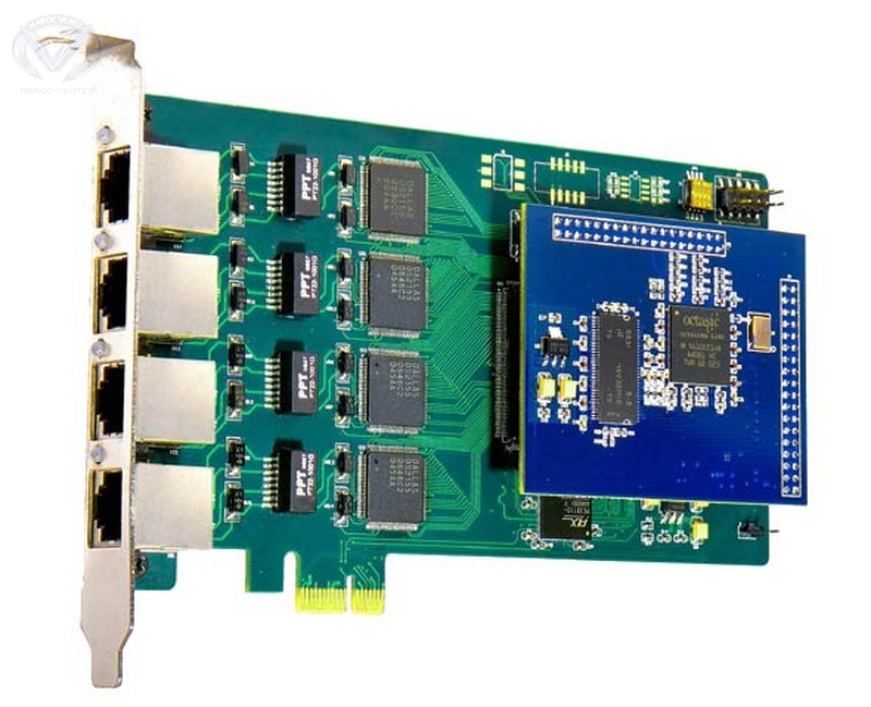 Carte E1 a 4 avec Carte Echo Canceling port Pour Asterisk ISDN PRI Digital Interface Card
