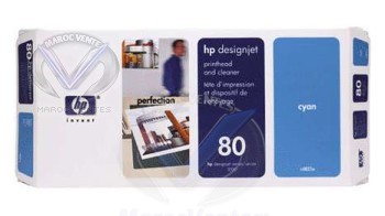 HP C4821A - Cyan + Dispositif de nettoyage (n° 80) C4821A