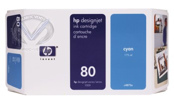 HP No 80 Cyan Ink Cartridge, 175ml, WW