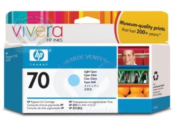 HP 70 130 ml Light Cyan Ink Cartridge with Vivera Ink C9390A