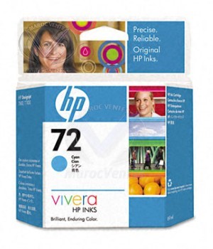 HP 72 69 ml Cyan Ink Cartridge with Vivera Ink C9398A