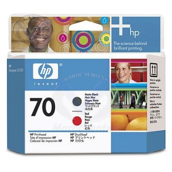 HP 70 Matte Black and Red Printhead C9409A