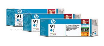 HP 91 Cyan Ink Cartridge 3-pack
