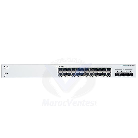 CBS220 Smart 24-port 10/100/1000 GE, 4x1G SFP Montable sur Rack CBS220-24T-4G-EU