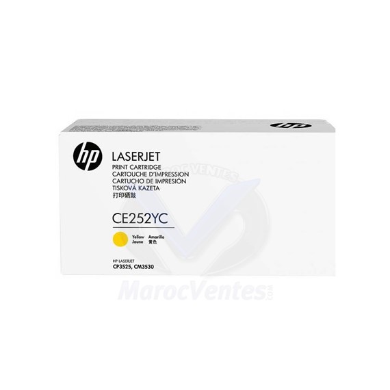 Cartouche de toner LaserJet originale optimisée jaune contractuelle 7 000 pages CE252YC