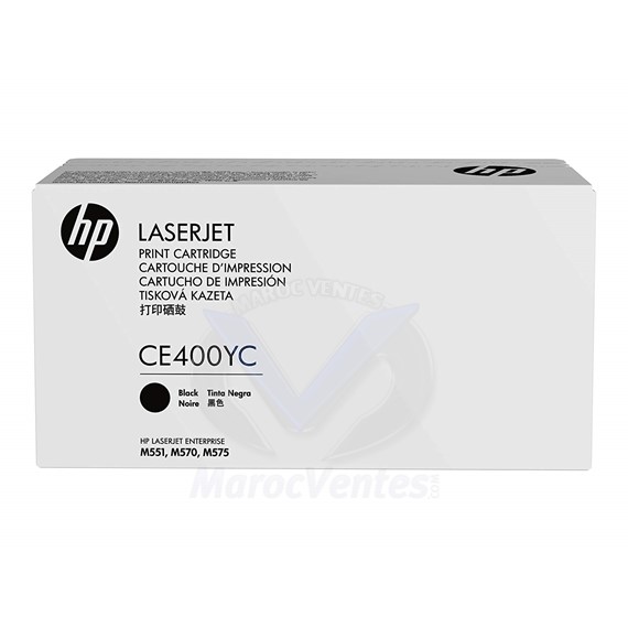 Cartouche de toner noir LaserJet originale avec contrat optimisé 11 400 pages CE400YC