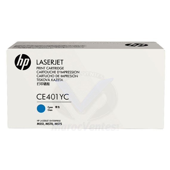 Cartouche de toner LaserJet cyan originale du contrat optimisée 7 800 pages CE401YC