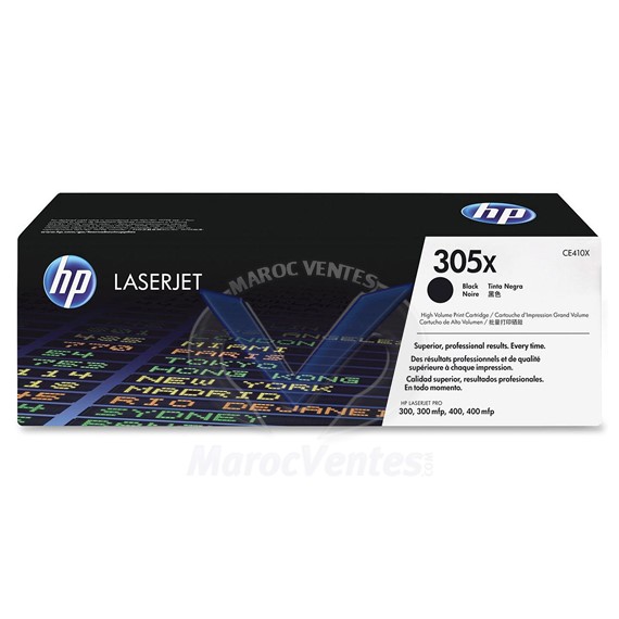 Cartouche de toner 305X LaserJet noir à rendement élevé CE410X