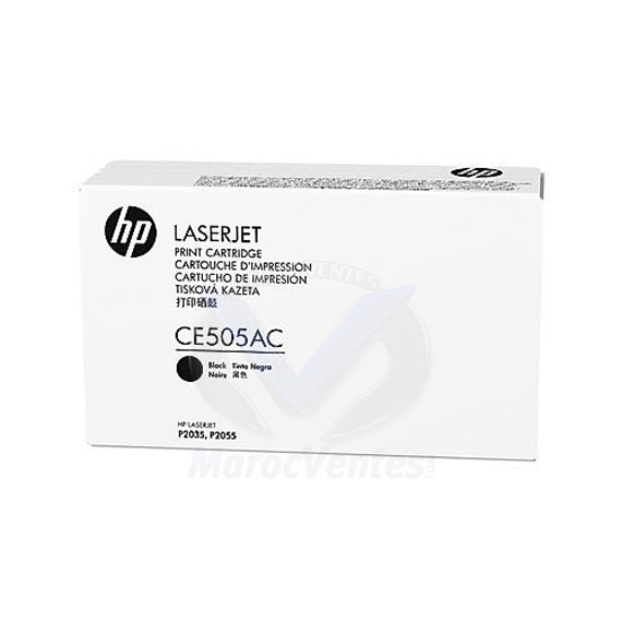 Cartouche de toner noir LaserJet Original Contract 2 300 pages CE505AC
