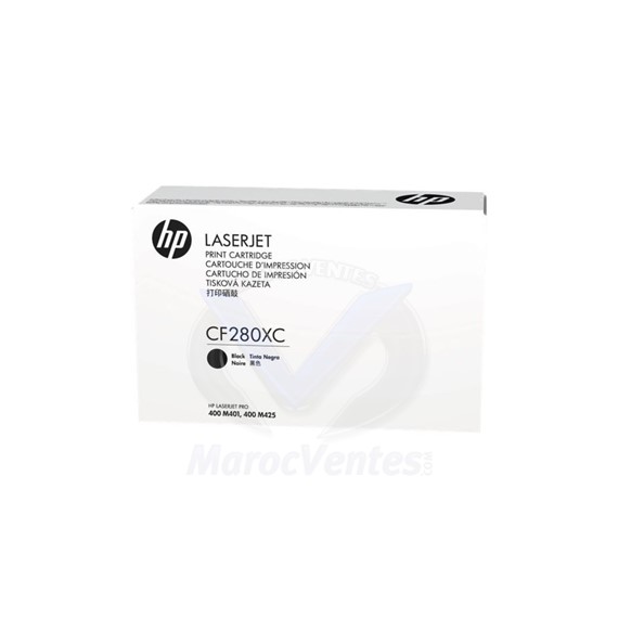Cartouche de toner LaserJet noir contrat à haut rendement 6900 pages CF280XC