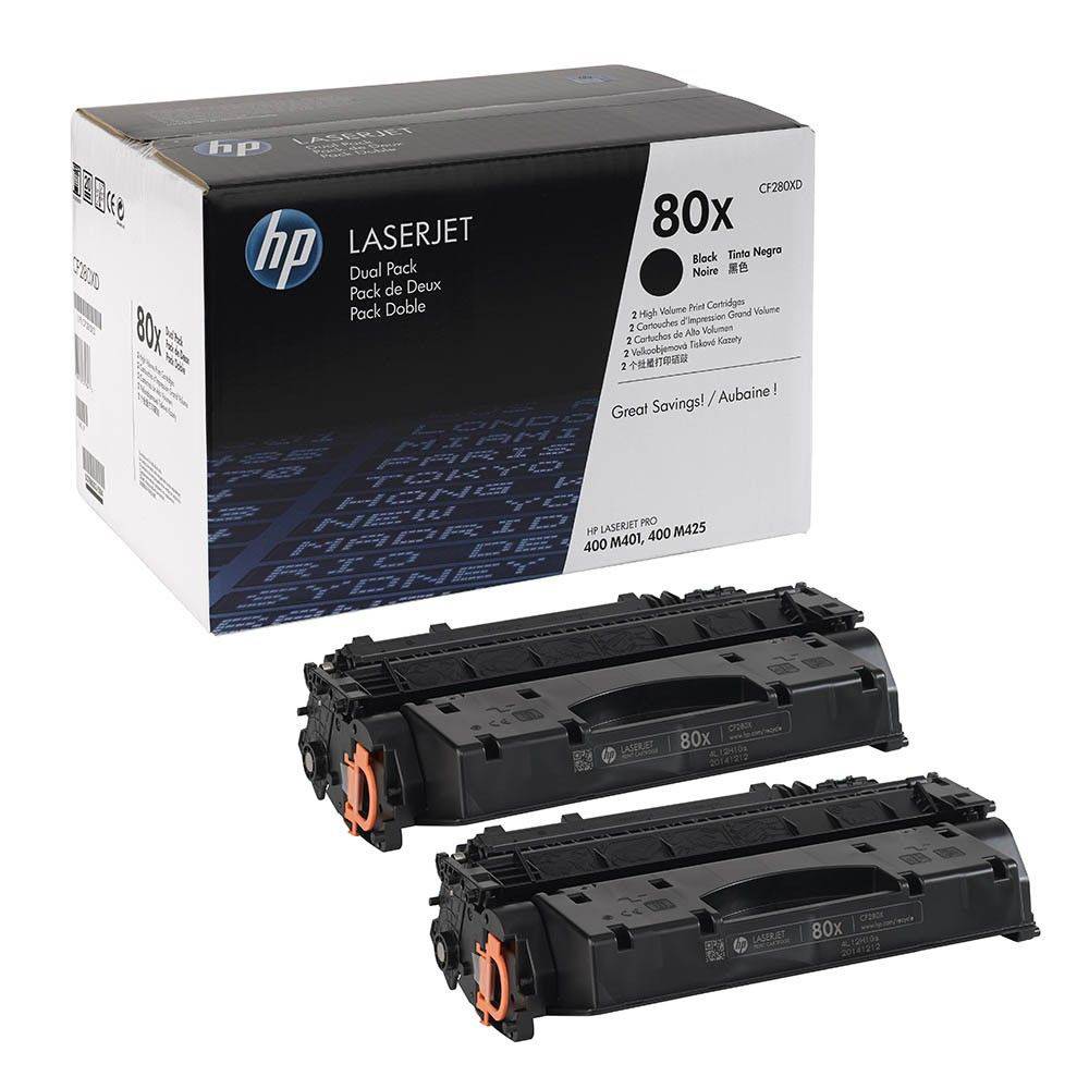 Pack de 2 cartouches de toner 80x noir 6900 pages original