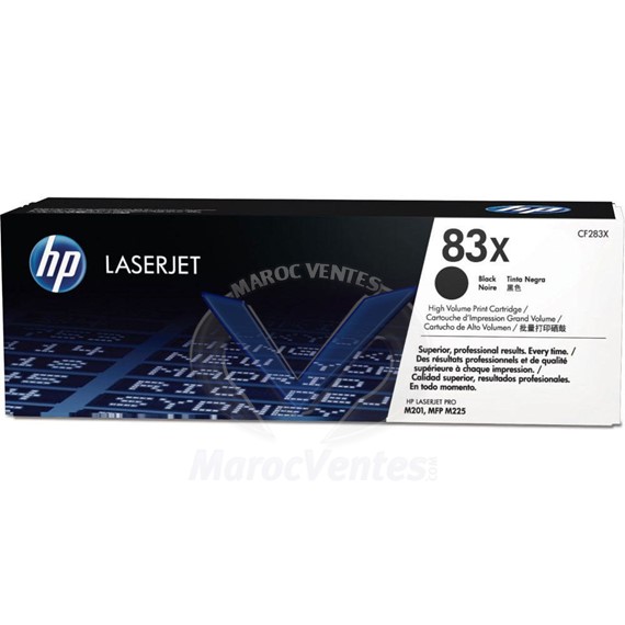Pack de 2 toners LaserJet 83A noir authentiques 1 500 pages CF283AD