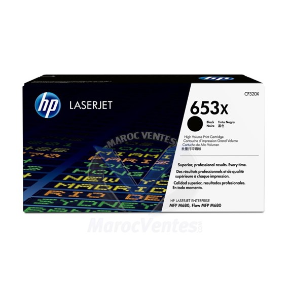 cartouche de toner LaserJet 653X noir originale 21000 pages CF320X