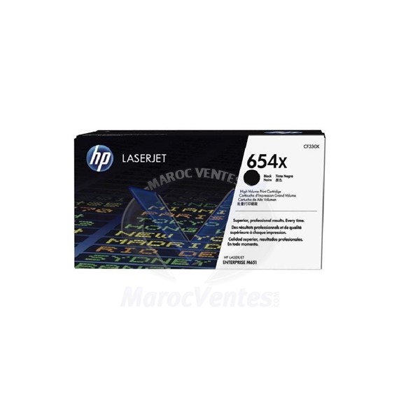 Cartouche de toner 654X LaserJet noir haute capacité CF330XC