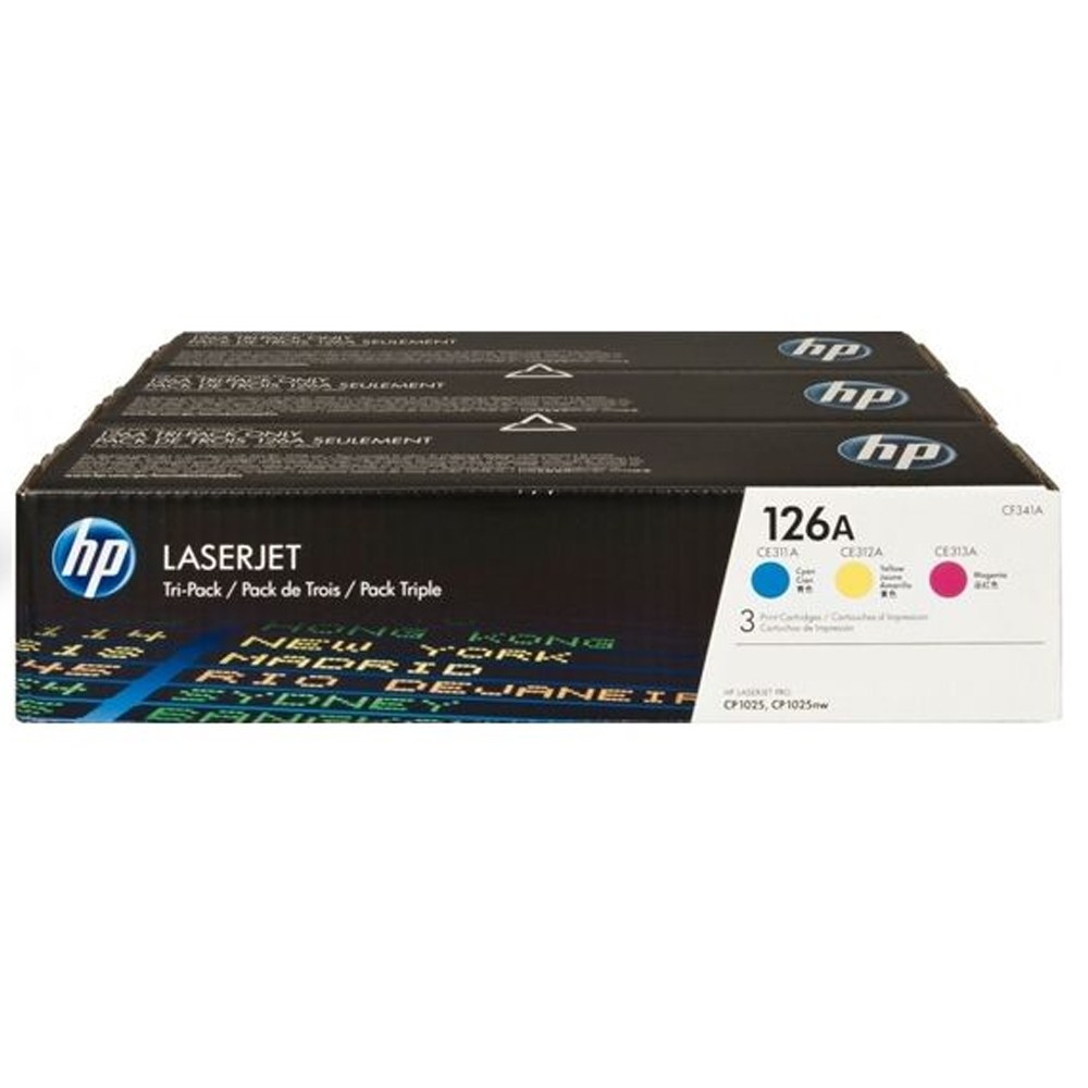 Tri-Pack cartouche de toner 126A LaserJet jaune, cyan, magenta original 1000 pages