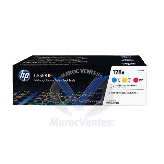 Cartouches de toner 128A LaserJet Cyan / Magenta / Jaune  3 Paquet CF371AM