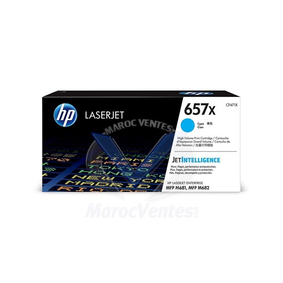 Cartouche de toner LaserJet 657X cyan grande capacité 23 000 pages CF471X