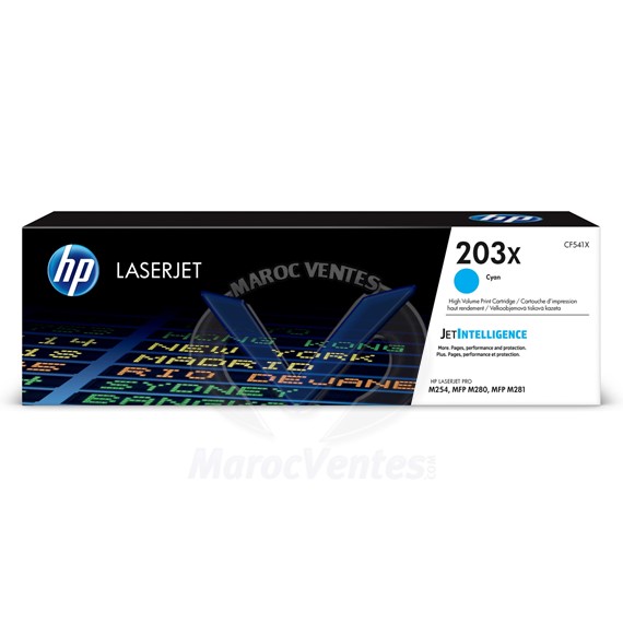 Cartouche de toner 203A cyan LaserJet grande capacité 2 500 pages CF541X