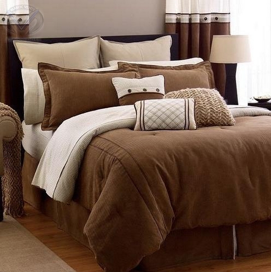 Couvre-lit MICROSUEDE avec 2 oreillers