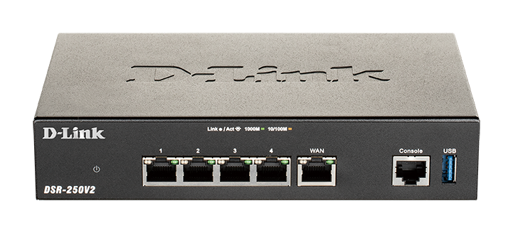 SSL VPN ROUTER (PPTP/L2TP/IPSEC] 8 * GLAN 2 * WAN 1CONFIG WAN/LAN PORT IPV6 1*USB PORT EU PLUG DSR-250V2