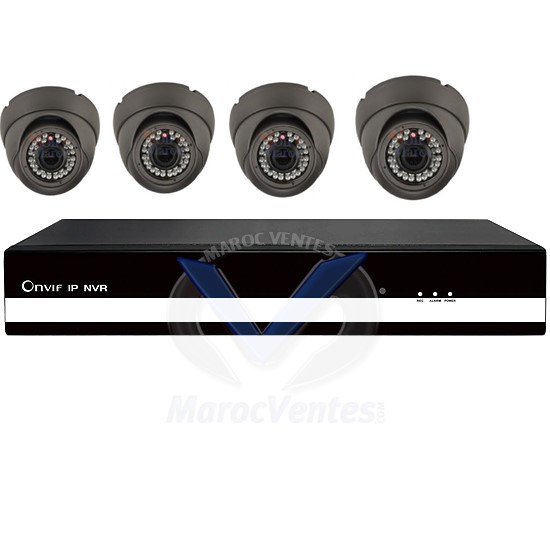 KIT NVR 04CH IP+04 CAMERAS IP 1,3MP D1410