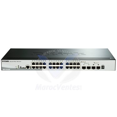 Smart switch 24 ports PoE 10/100/1000 Mbps + 2 SFP Gigabits + 2 SFP+ 10 G