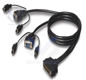 Câble double (2 serveurs) PS/2  7.5m F1D9400-25