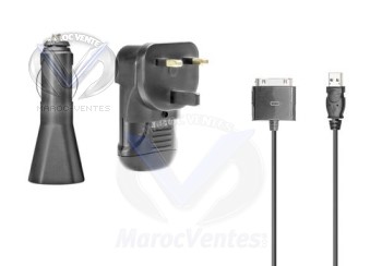 Power pack pour Ipod NOIRchargeur + allume cigare + usb