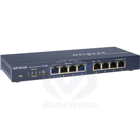 Switch Prosafe 8 ports 10/100 dont 4 ports PoE FS108P