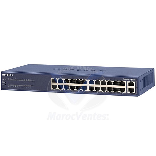 Smart Switch Prosafe Web Mangeable 24 ports 10/100 + 2 Ports Gigabit - 2 x SFP - Rackable FS526T