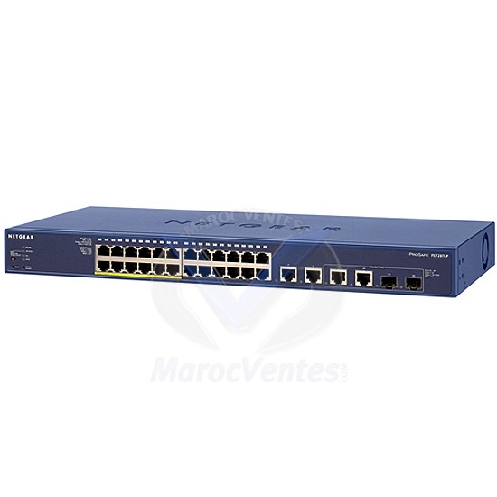 Smart Switch Prosafe Web Mangeable 24 ports 10/100 dont  12 PoE -  2 Gigabit - 2 Combo Giga RJ45/SFP - Niveau 2 FS728TLP