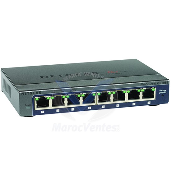 Switch configurable Prosafe Plus 8 ports Gigabit GS108E