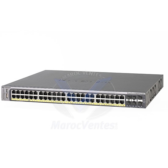 Switch Prosafe Manageable 48 Ports Gigabit - 4 x SFP - 2 x SFP+10Gigabit - Niveau 2+ - Les 48 Ports sont PoE dont 8 sont PoE Plus GSM7252PS