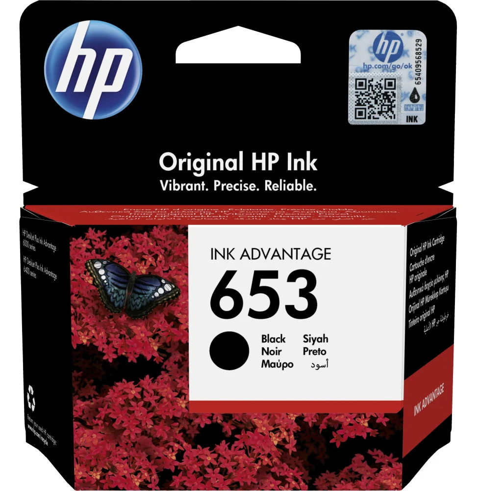 653 Black Original Ink Advantage Cartridge pour DJ IA 6075 6475