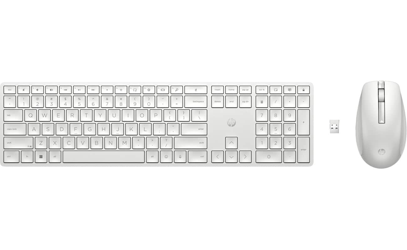 650 Wireless Keyboard and Mouse Combo Set French - White