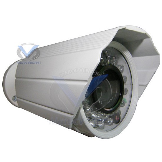 CAM.COUL.EXT.BLANCHE ALU.ETANCHE 1/3"SONY CCD420TVL 6MM IR=30MT CI133H I917