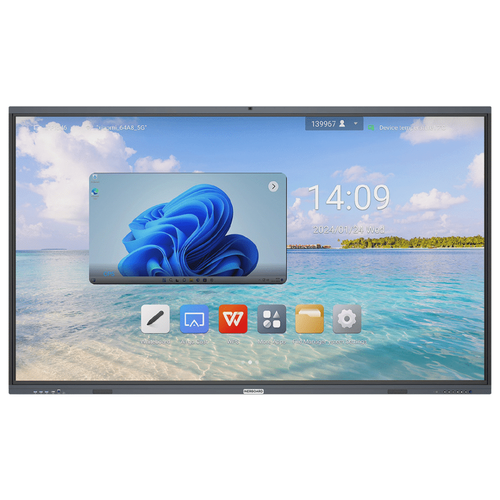 INERBOARD ECRAN INTERACTIF TACTILE 65" Android 14, 8/128, 100Kh, Cam4k 48mps IFP65