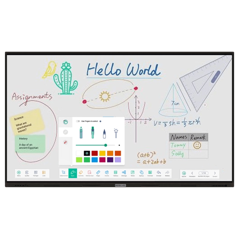 INERBOARD ECRAN INTERACTIF TACTILE 86" Android 14, 8/128, 100Kh, Cam4k 48mps IFP86