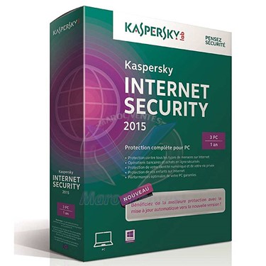 Kaspersky Internet Security 2016  Pour PC 3 postes / 1 an
