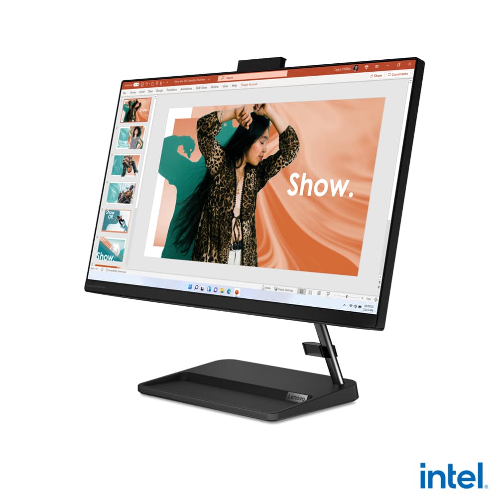 Lenovo IdeaCentre AIO 3 24IAP7, Intel Core i7-1260P Processor (12C (4P + 8E) / 16T, P-core 2,1 / 4,7 GHz, E-core 1,5 / 3,4 GHz, 18 Mo), Freedos - 8GB DDR4 3200 MHz- SSD M.2 2280 PCIe 3.0x4 NVMe 512 Go - Ecran 23,8" FHD (1 920 x 1 080) IPS 250 nits antiref