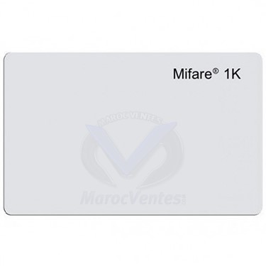 Carte PVC RFID MIFARE 1K +SN  13.56MHZ MINCE BLANCHE POUR IMPRESSION Distance : 10 ~ 40mm Dimensions 54x0.82×85mm) Epaisseur = 0.8MM