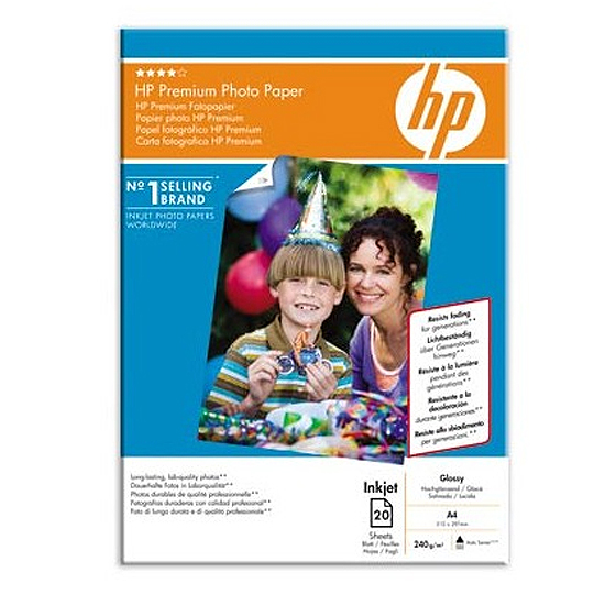 PAPIER PHOTO HP PREMIUM 240GR  A4 20F.