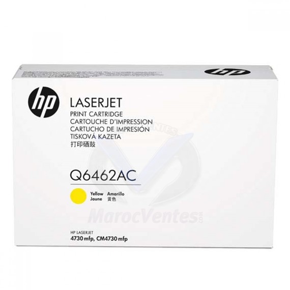 Cartouche de toner jaune LaserJet originale contrat 12000 pages Q6462AC