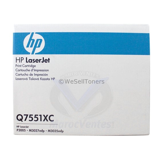 Cartouche de toner LaserJet noir à rendement élevé originale Q7551XC