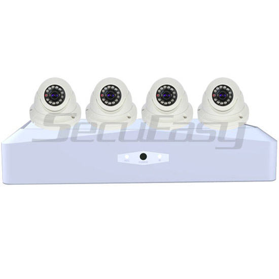 KIT NVR POE 04CH IP+04 CAMERAS IP POE 1MP