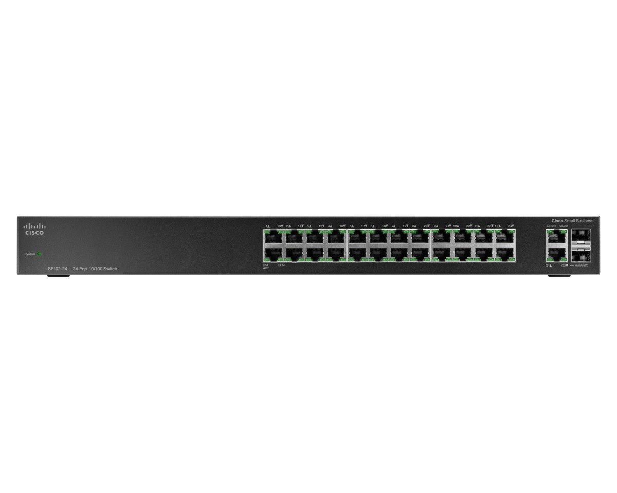 Switch 24 Ports 10/100 + 2 x SFP Gigabit combiné non géré