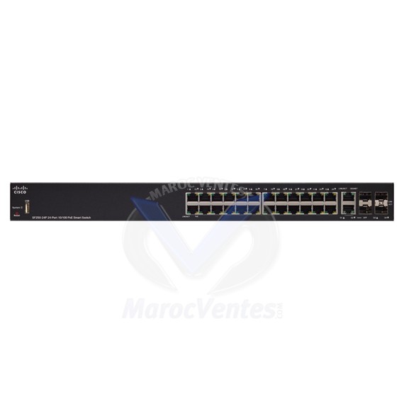 Switch 24 x 10/100 (PoE +) + 2 x combo SFP Gigabit SF250-24P-K9-UK