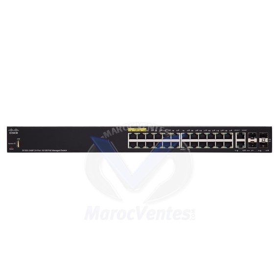 Switch 24 x 10/100 + 4 x SFP Gigabit (2 combos) PoE + SF350-24MP-K9-UK